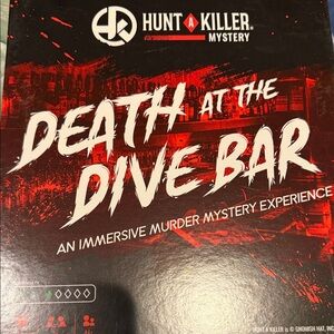 Hunt A Killer Mystery Board Game - Death at the Dive Bar - Red and Black